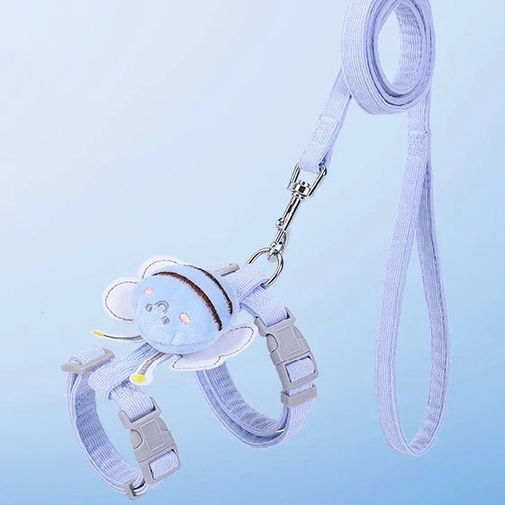 Bee-Themed Cat Harness & Leash Set – Adjustable Walking Vest for Small & Medium Cats