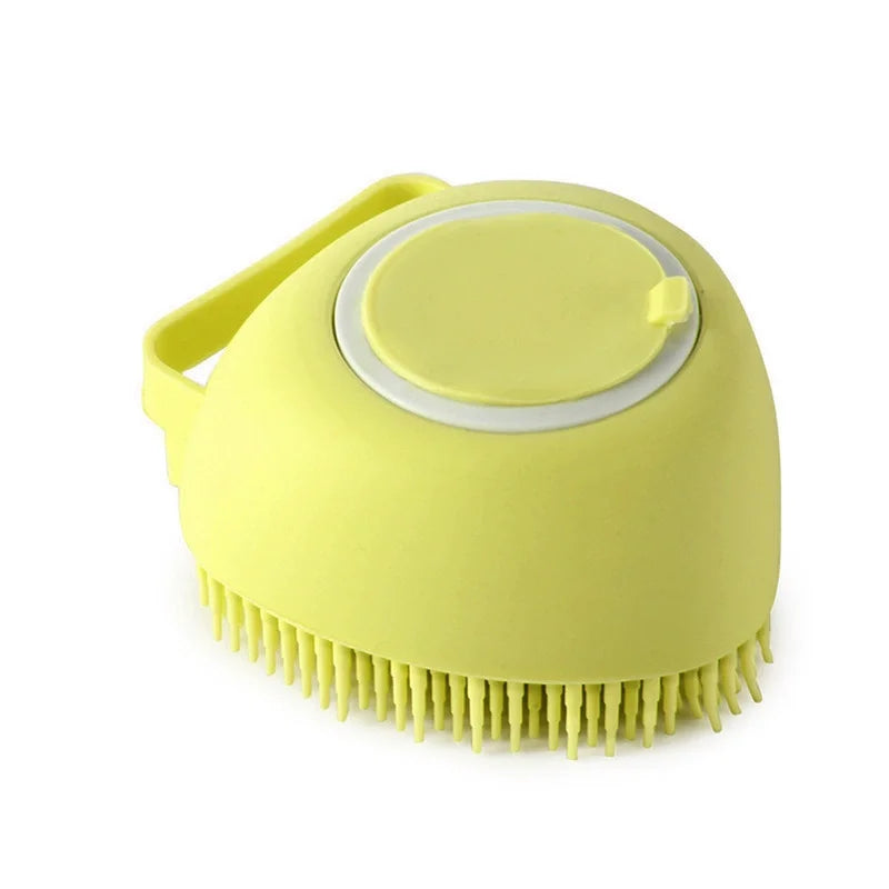 Pet Bathing & Massage Brush with Shampoo Dispenser
