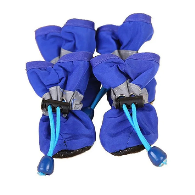 Waterproof Dog Boots – Anti-Slip Rain Shoes for Small Dogs & Cats (4-Pack)