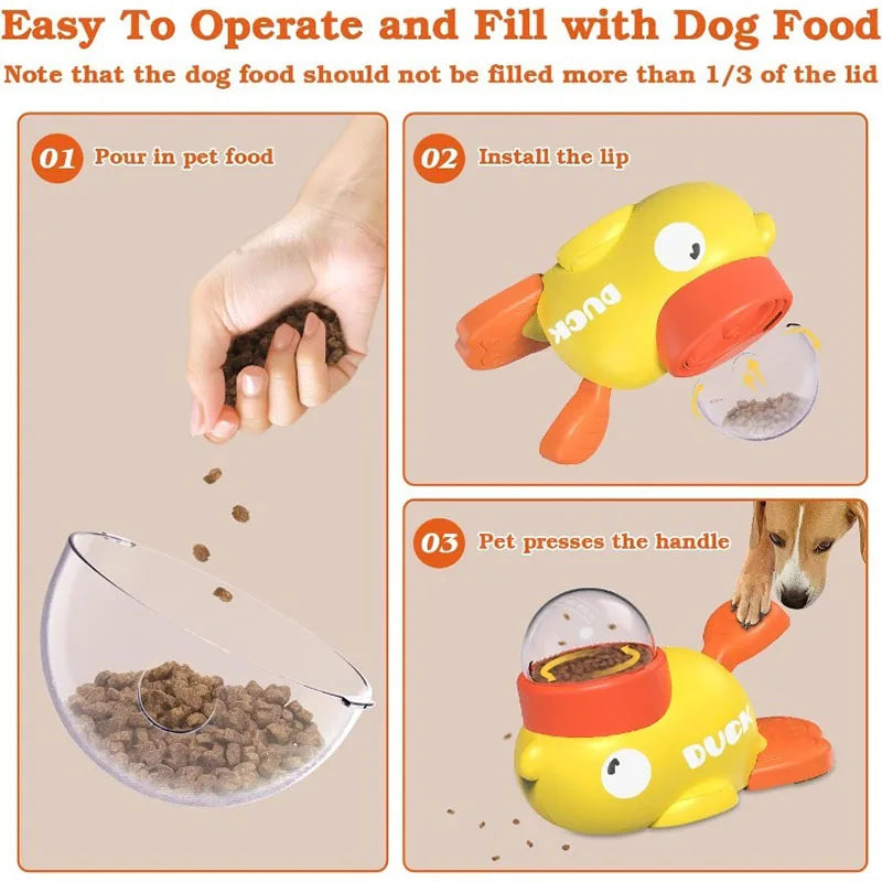 Duck Puzzle Treat Dispenser – Interactive Slow Feeder & Training Toy for Dogs | No Battery
