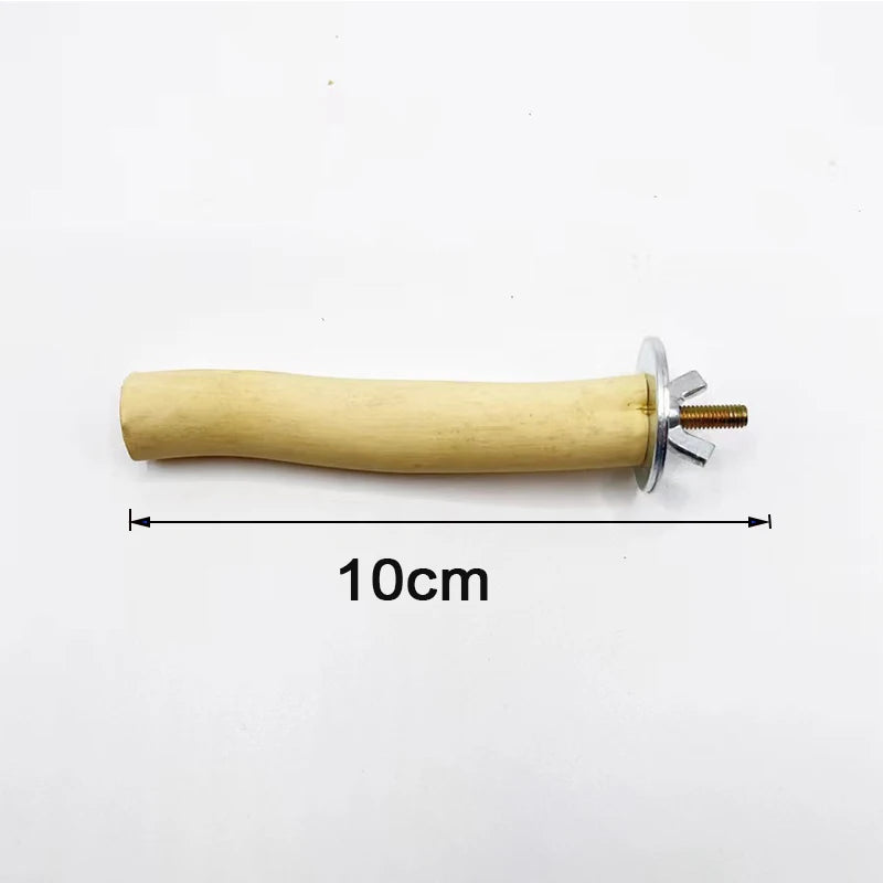 Natural Wood Parrot Perch Branch — Bird Cage Swing & Standing Toy