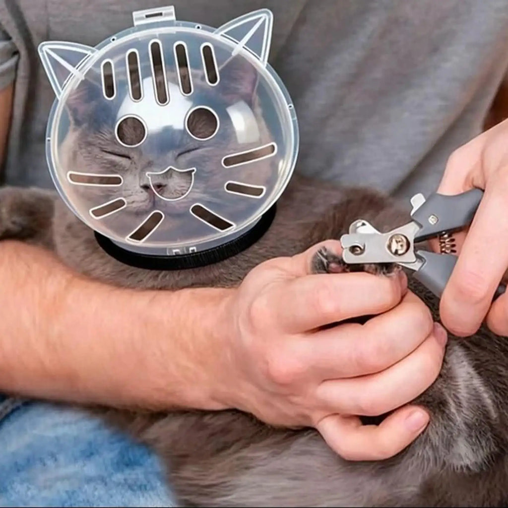 Breathable Cat Bubble Muzzle – Transparent Protective Helmet for Grooming & Anti-Bite Safety
