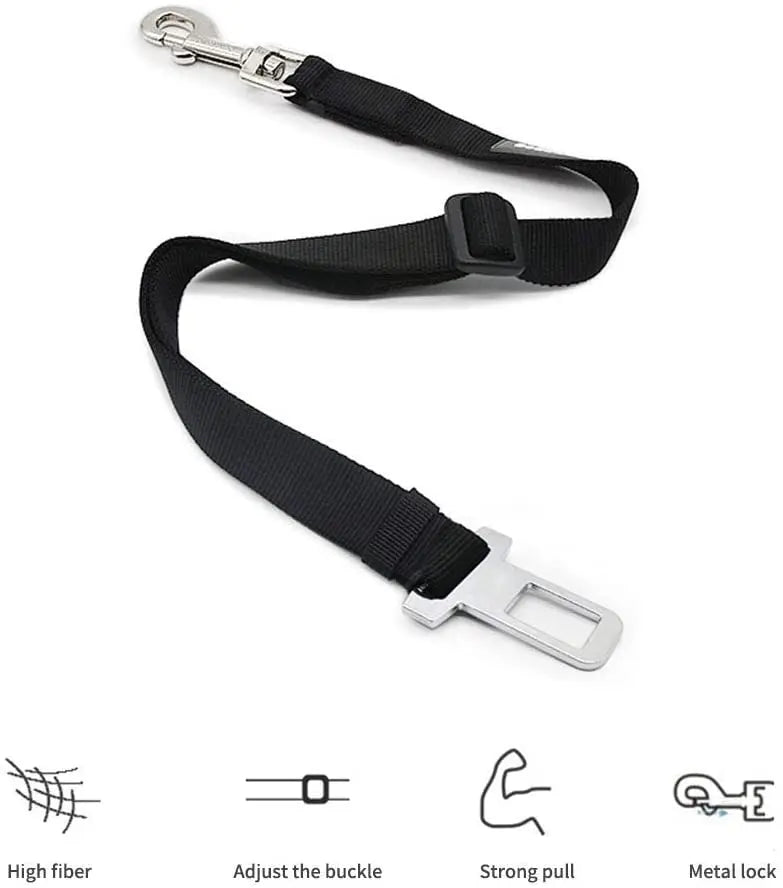 Pet Car Safety Belt – Adjustable Dog & Cat Harness Clip