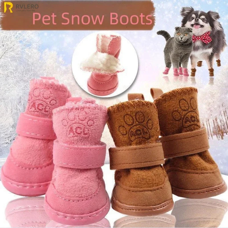 CozyPaws – Plush Winter Dog Boots with Anti-Slip Sole
