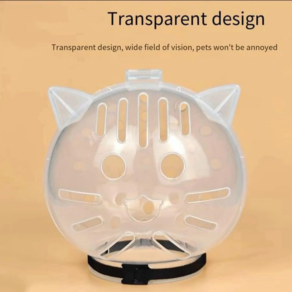 Breathable Cat Bubble Muzzle – Transparent Protective Helmet for Grooming & Anti-Bite Safety