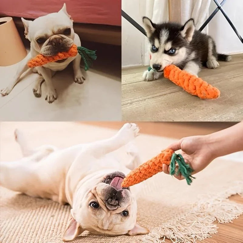 Cotton Rope Carrot Chew Toy for Dogs