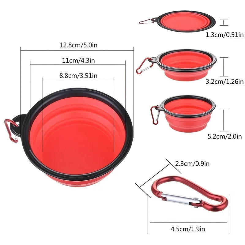 Portable Collapsible Pet Bowl – Silicone Travel Bowl for Dogs & Cats | 350ml