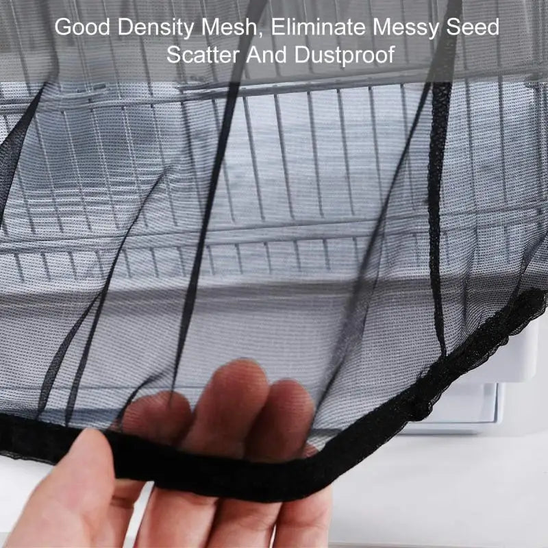 Bird Cage Seed Catcher Net Cover – Stretchy Mesh Skirt for Parrots & Small Birds