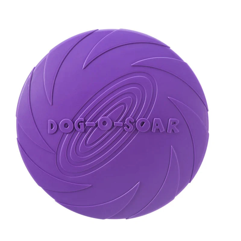 Silicone Flying Disc Dog & Cat Toy – Durable Rubber Frisbee for Interactive Play