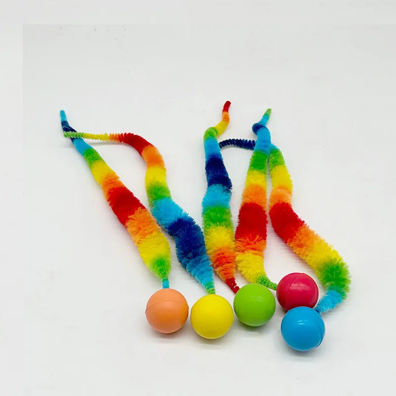 Faux Fur Bouncing Cat Toy Ball – Interactive Puzzle Teaser