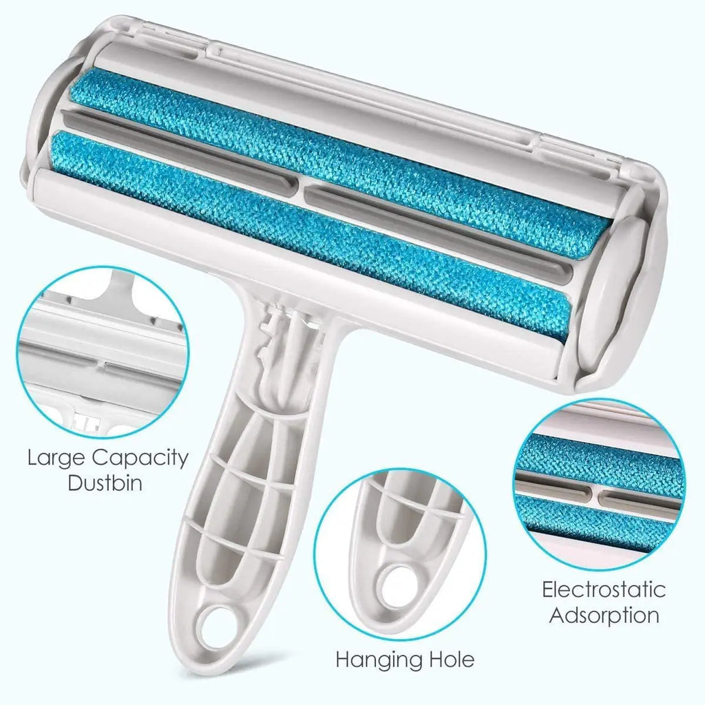 Reusable Pet Hair Remover Roller – Self-Cleaning Lint Roller for Dog & Cat Fur on Furniture & Upholstery