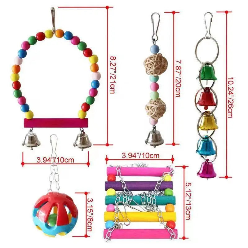 Parrot Toy Set – Swing, Bell & Ladder Training Kit