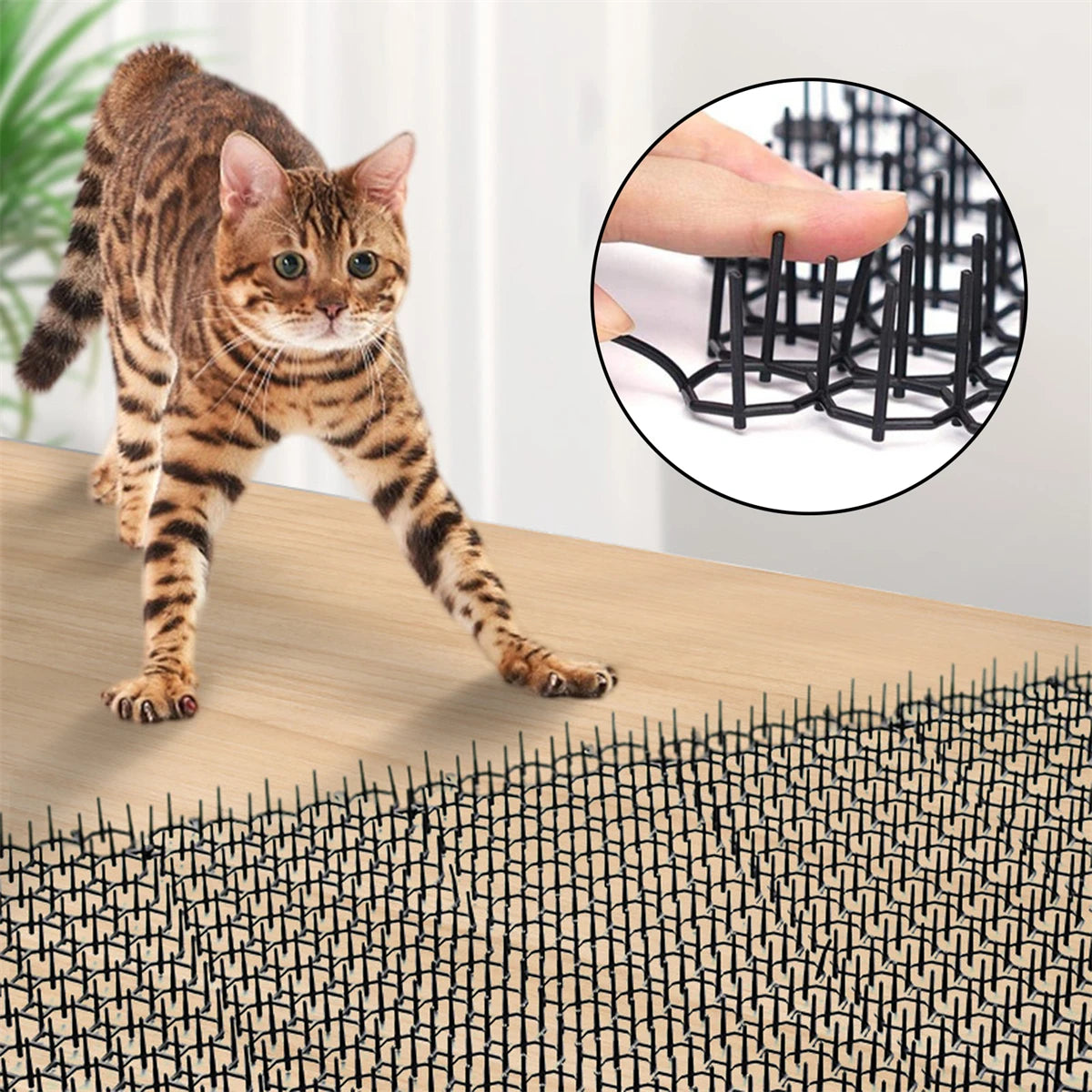 Anti-Cat Spike Mat – Pet-Safe Deterrent for Furniture, Garden & Fences