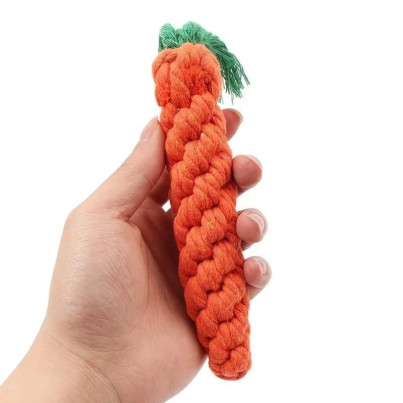 Cotton Rope Carrot Chew Toy for Dogs