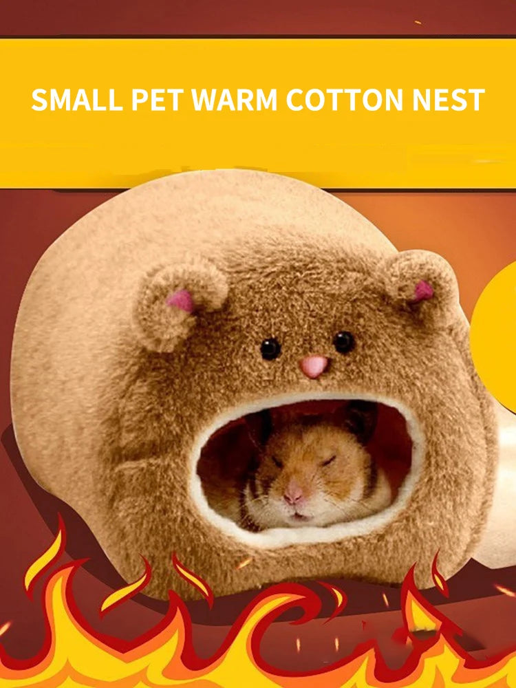 Cozy Small Pet Nest – Winter Warmth Fleece Bed for Hamsters, Rabbits & Squirrels