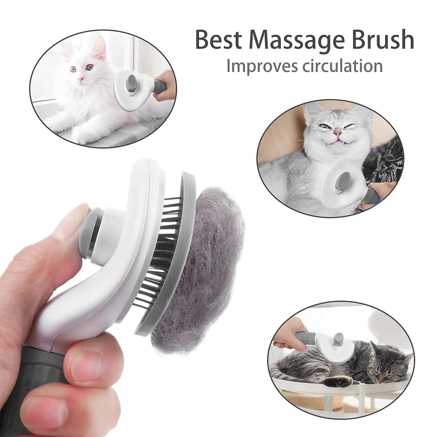 Self-Cleaning Pet Slicker Brush – Grooming & Dematting Comb for Dogs & Cats