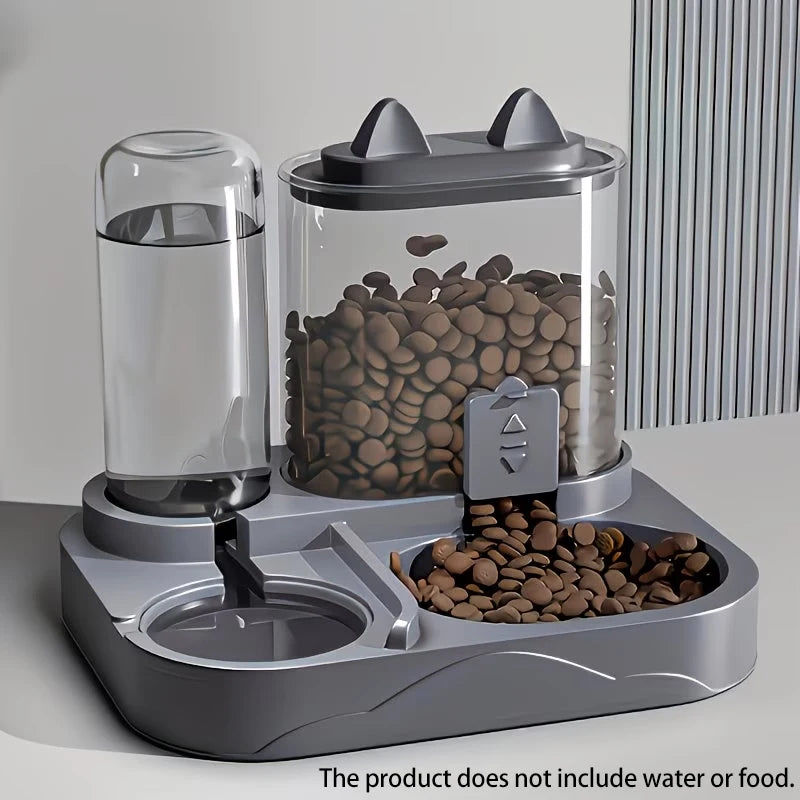 2-in-1 Large Pet Feeder & Water Dispenser – Gravity-Fed, Dry/Wet Separation, No Battery | Cats & Dogs
