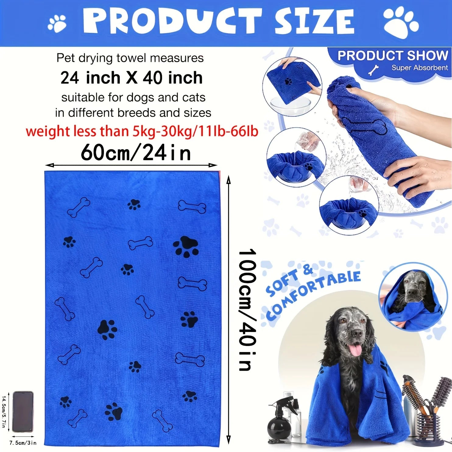 Premium Microfiber Dog Towel – Fast-Drying & Ultra-Absorbent