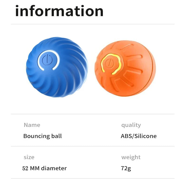 Smart Interactive Pet Ball – USB Rechargeable Auto-Moving Toy for Dogs & Cats