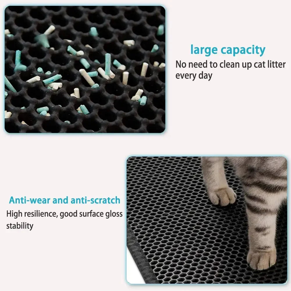 Double-Layer Waterproof Cat Litter Mat – Non-Slip, Washable & Easy to Clean