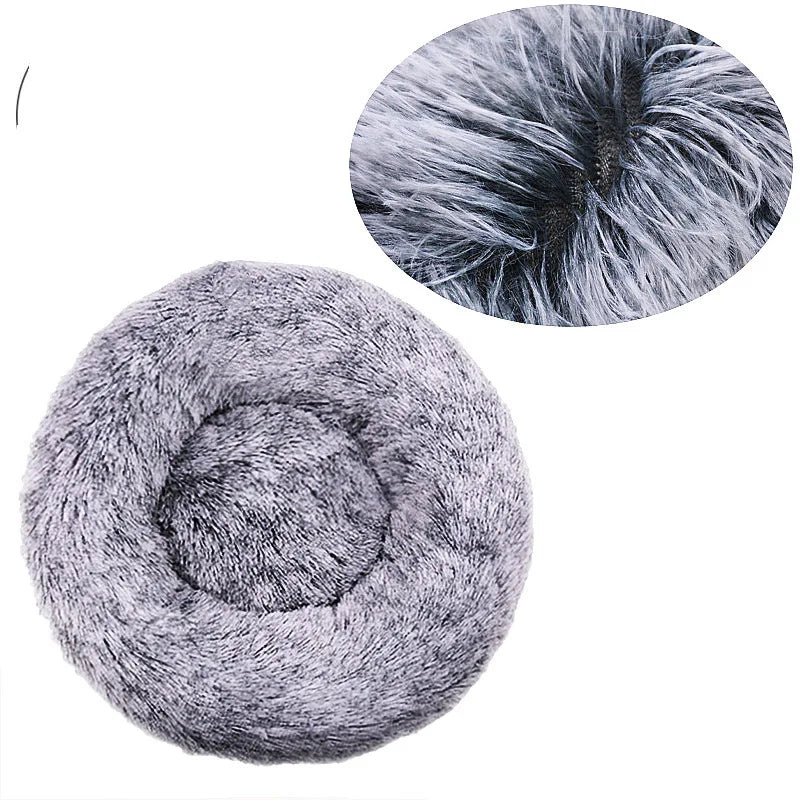 Cozy Round Pet Bed – Ultra-Soft Plush for Dogs & Cats (40–90 cm)