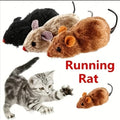 Wind-Up Plush Mouse Toy for Cats – Lifelike Running Rat for Interactive Play