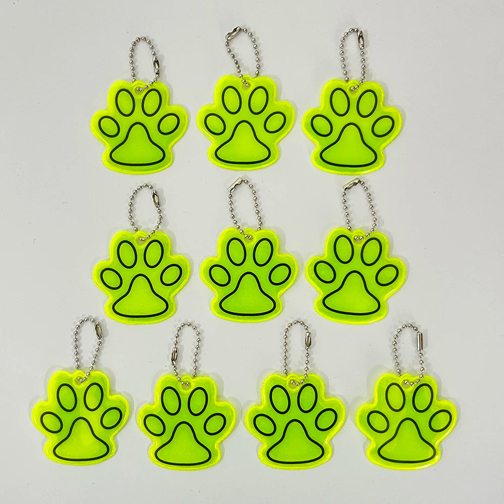 Reflective Cat Paw Keychain – Night Safety Pendant (10 PCS)