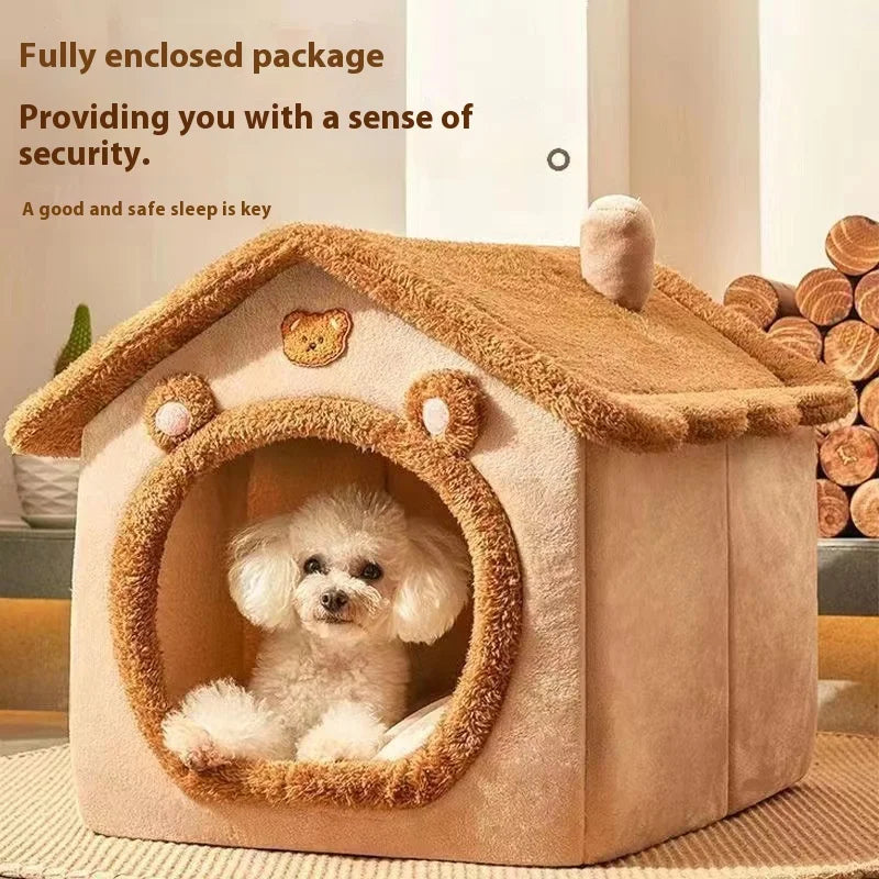 Cozy Pet House Bed – Removable & Washable | Dogs & Cats