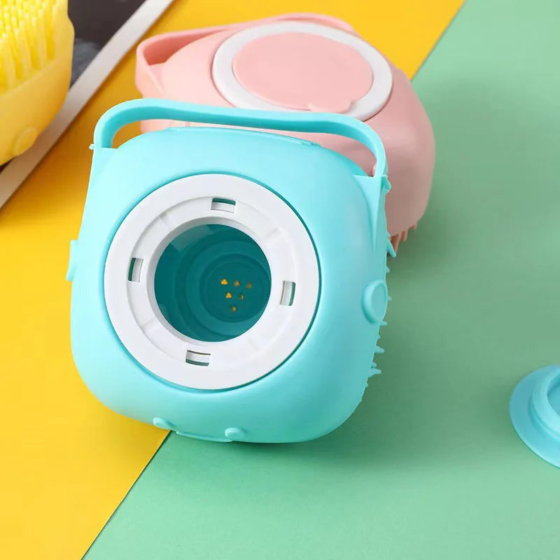 Pet Bathing & Massage Brush with Shampoo Dispenser