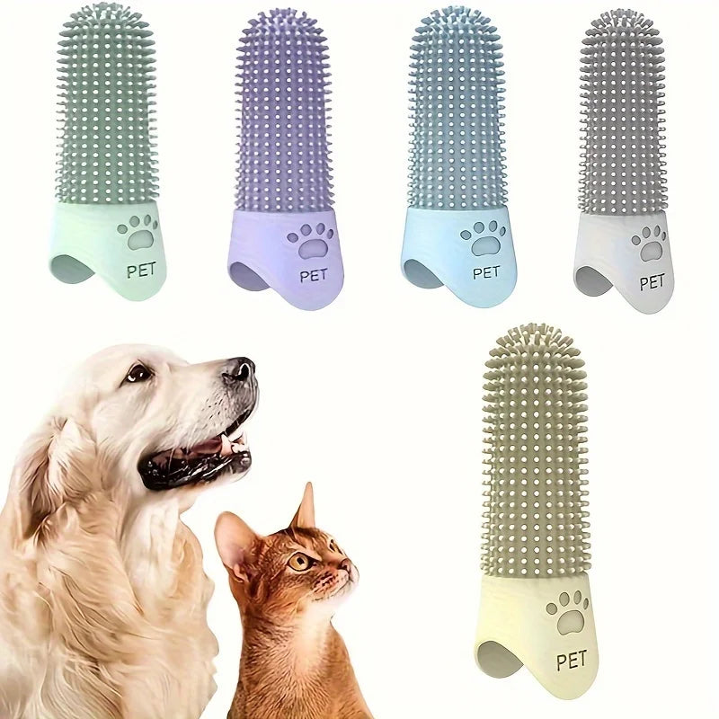 360° Silicone Finger Toothbrush for Dogs & Cats – Gentle Dental Cleaning for All Breeds