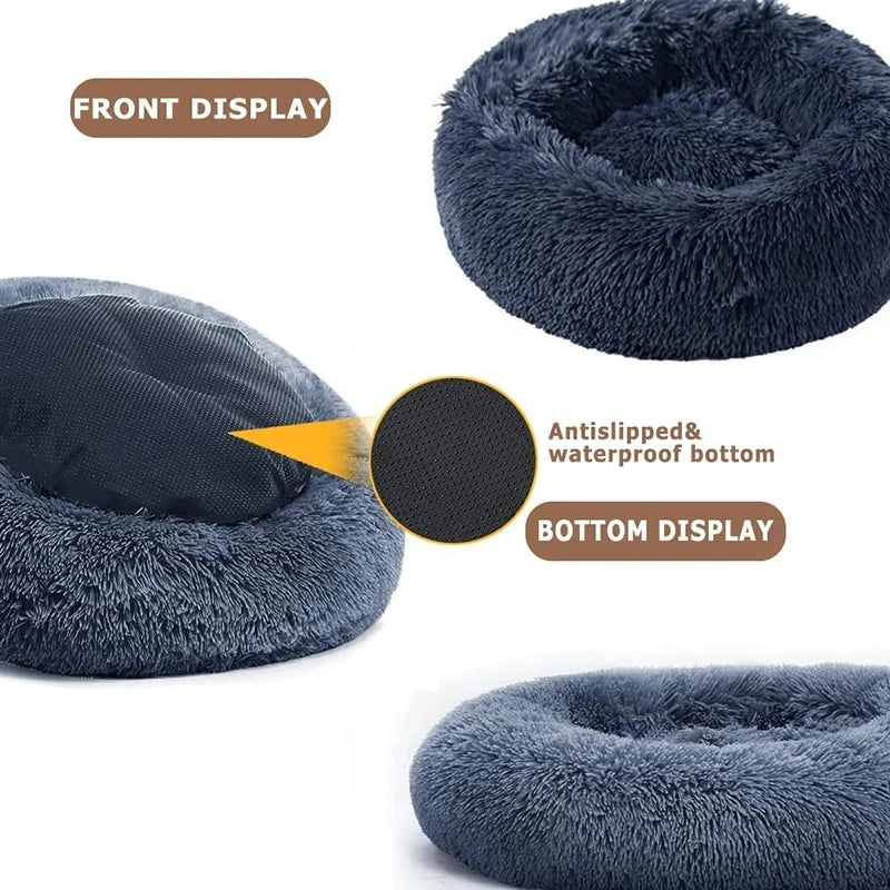 Cozy Round Pet Bed – Ultra-Soft Plush for Dogs & Cats (40–90 cm)