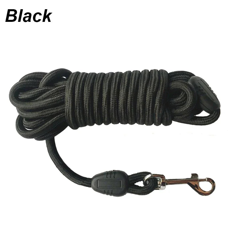 Heavy Duty Long Training Dog Leash – Multi-Layer Braided Nylon Recall Lead | 5M / 10M / 15M for Medium & Large Dogs