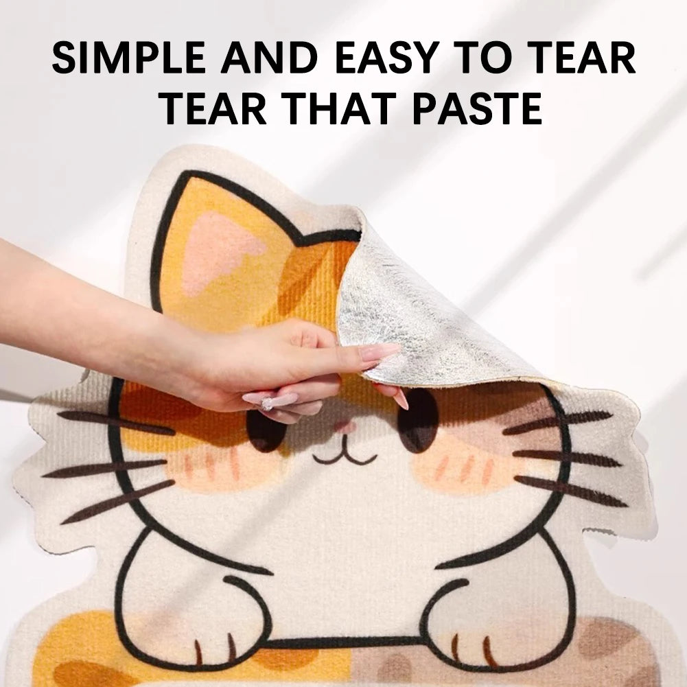 Wall-Mounted Felt Cat Scratcher with Hanging Toy