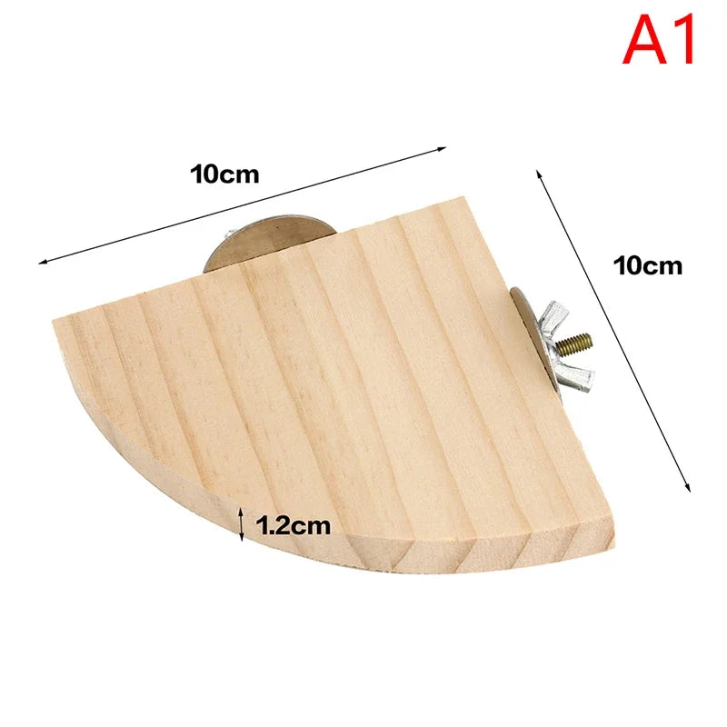 Natural Wood Bird Perch Stand & Platform Toy – 3 Sizes