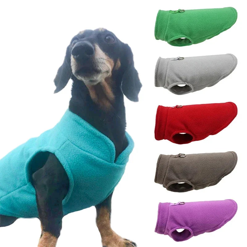 Soft Fleece Pet Vest Jacket with D-Ring | Dog & Cat Winter Coat