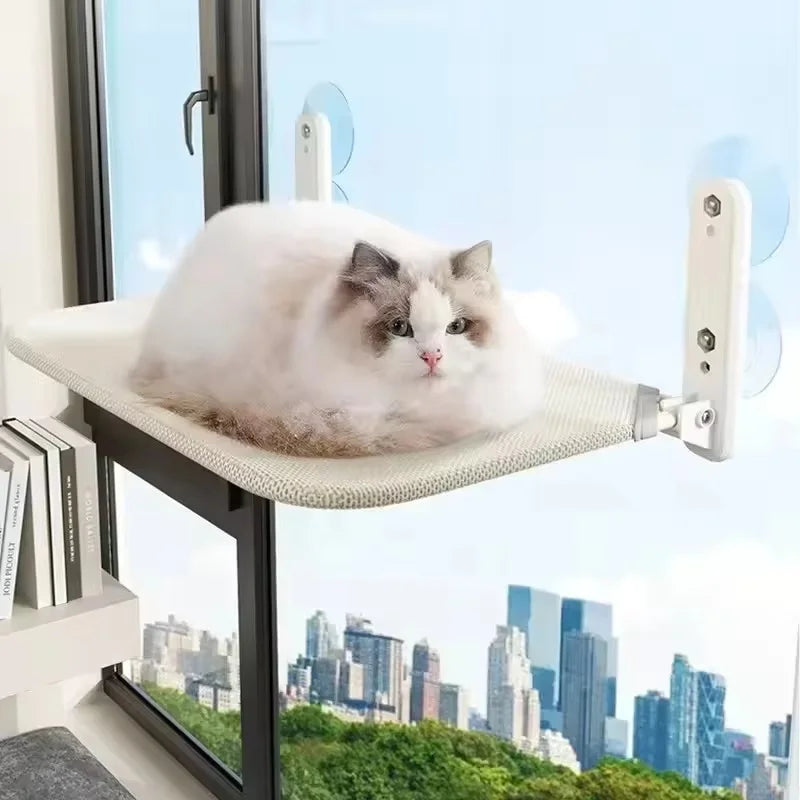 Cat Window Hammock Bed – Suction Cup Hanging Perch with Washable Plush Mat