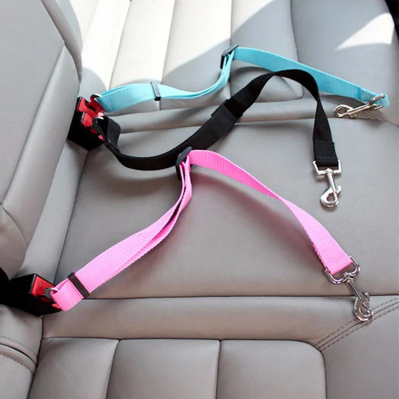 Pet Car Safety Belt – Adjustable Dog & Cat Harness Clip
