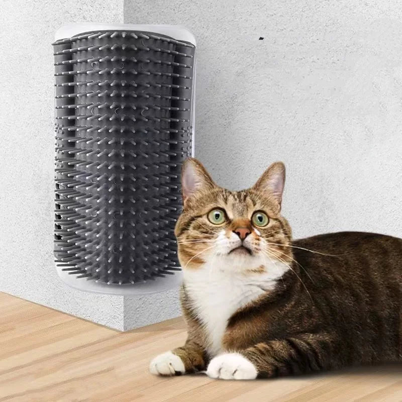 Cat Corner Grooming Brush – Self-Cleaning Massage & Hair Removal Comb