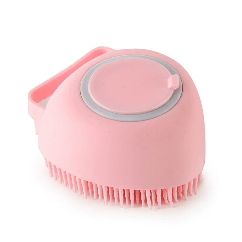 Pet Bathing & Massage Brush with Shampoo Dispenser