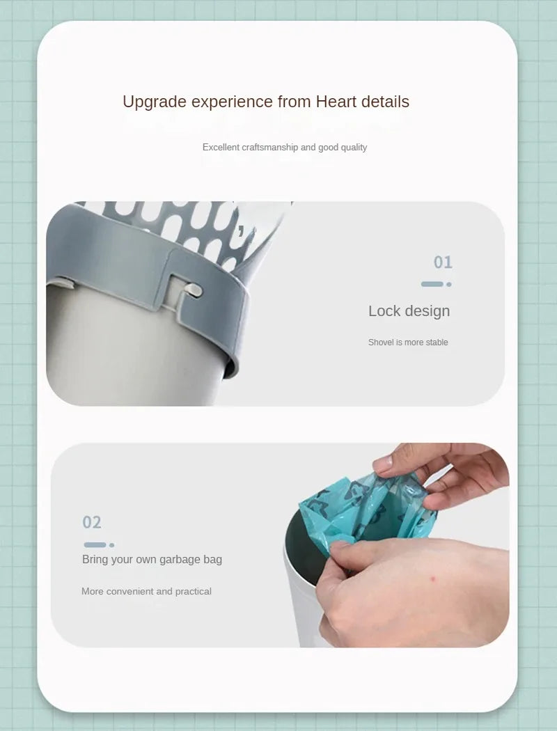 Cat Litter Scoop with Waste Bin – Self-Cleaning Cat Toilet Accessory