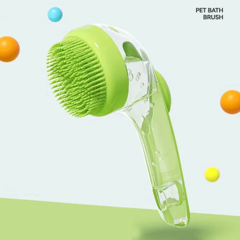 2-in-1 Pet Bath Brush with Built-in Shampoo Dispenser – Grooming & Massage for Dogs & Cats
