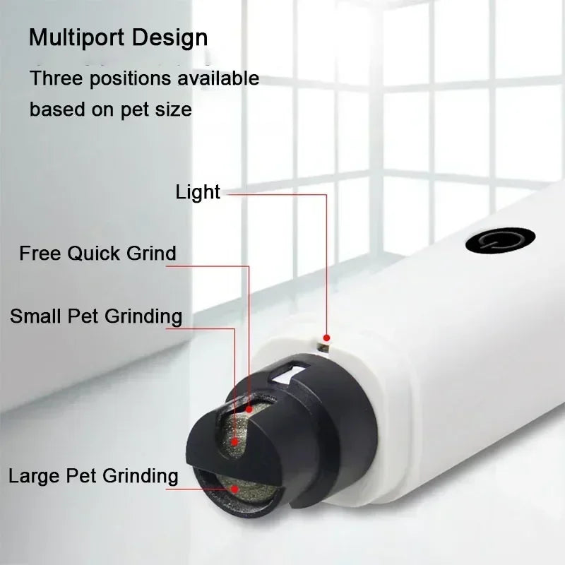 Electric Pet Nail Grinder – Rechargeable USB with LED Light