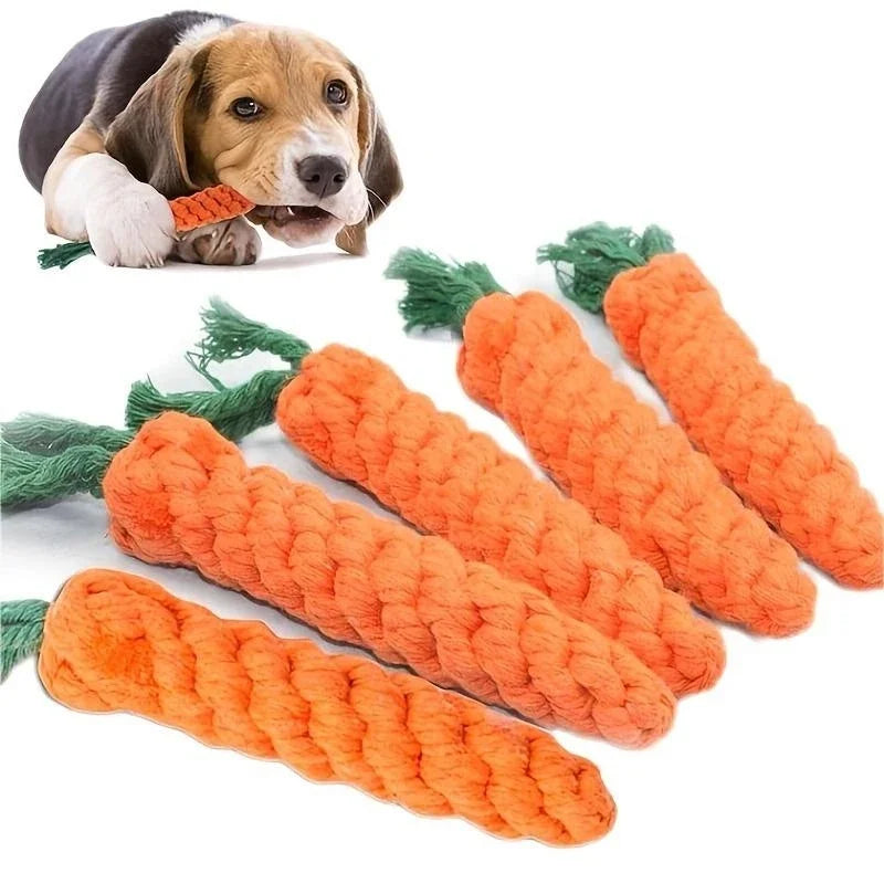 Cotton Rope Carrot Chew Toy for Dogs