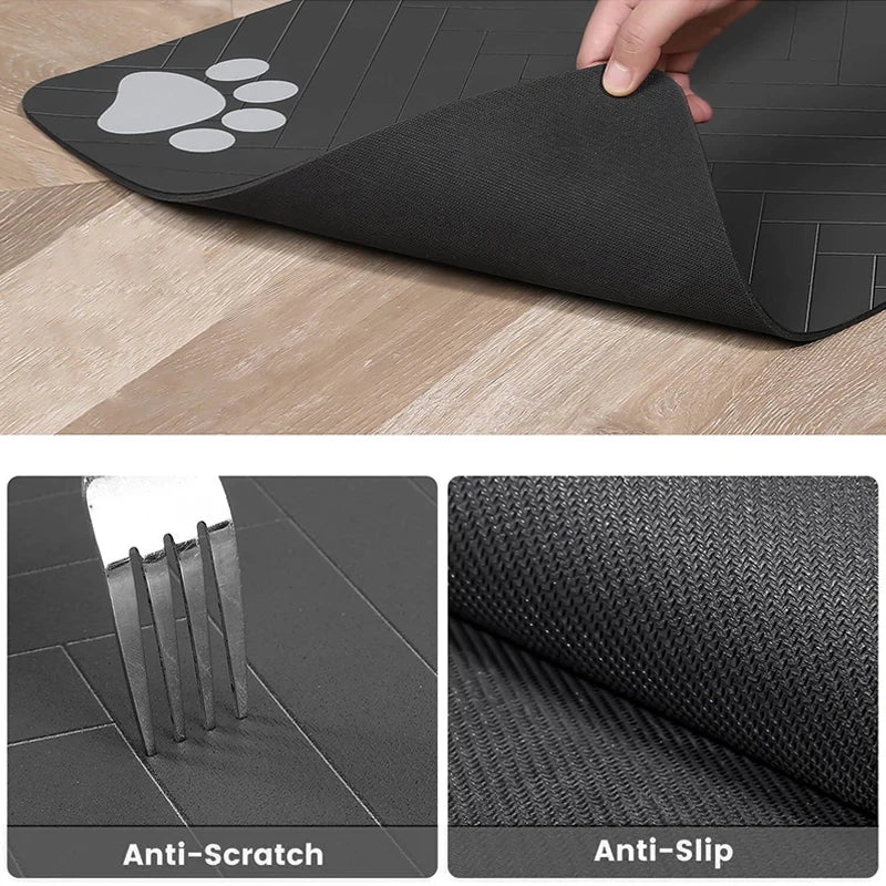 Absorbent Pet Feeding Mat – Non-Slip Waterproof Placemat for Dogs & Cats | 3 Sizes