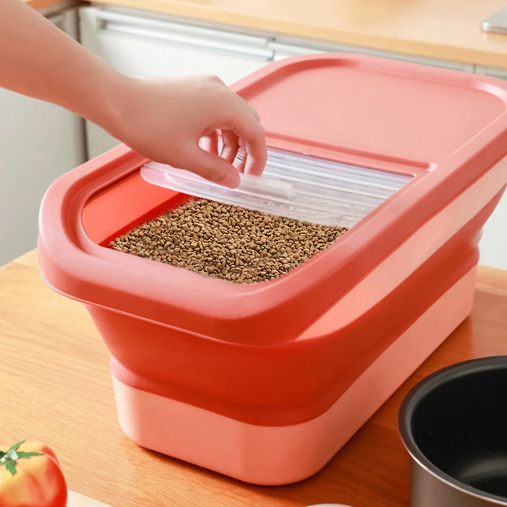 Collapsible Pet Food Storage Container – Airtight & Space-Saving (13 / 33 LB)