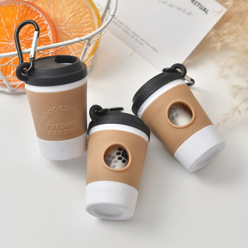 Coffee Cup Pet Waste Bag Dispenser – Portable Dog Walking Accessory