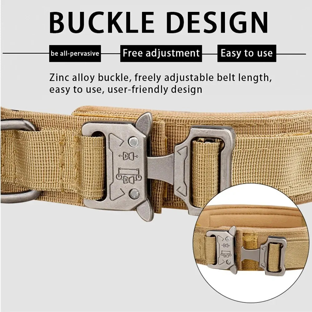 Tactical Dog Collar – Heavy-Duty Nylon with Metal Buckle | M, L, XL