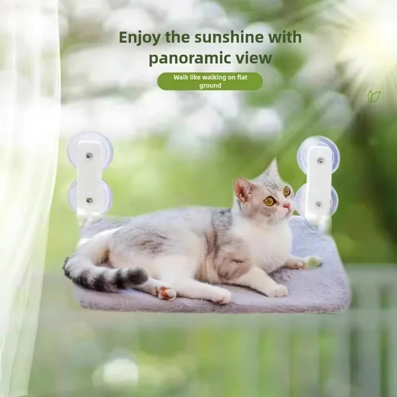 Cat Window Hammock Bed – Suction Cup Hanging Perch with Washable Plush Mat