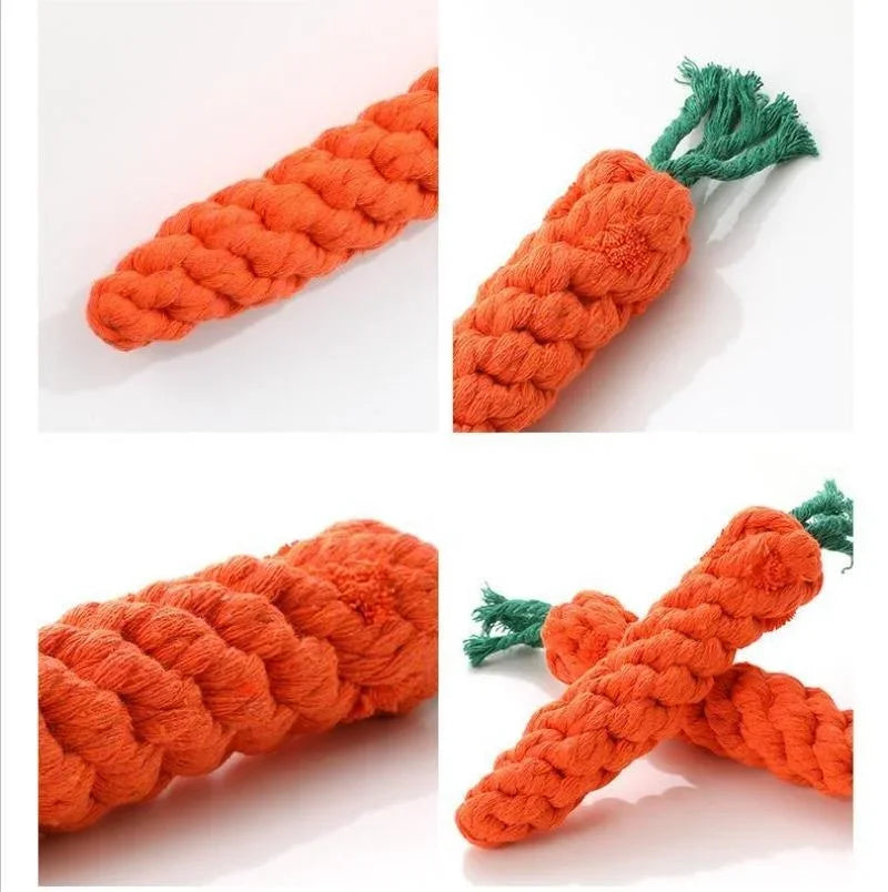Cotton Rope Carrot Chew Toy for Dogs