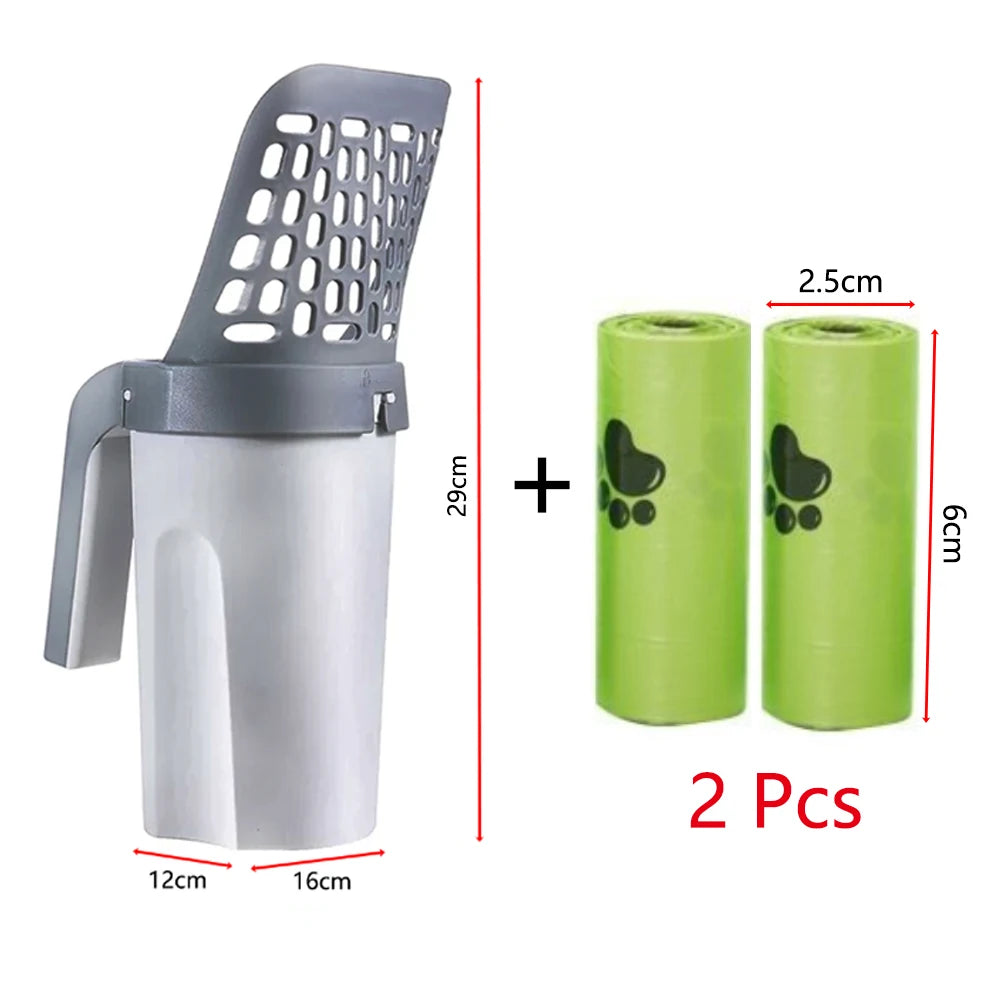 Cat Litter Scoop with Waste Bags – Self-Cleaning Litter Box Accessory